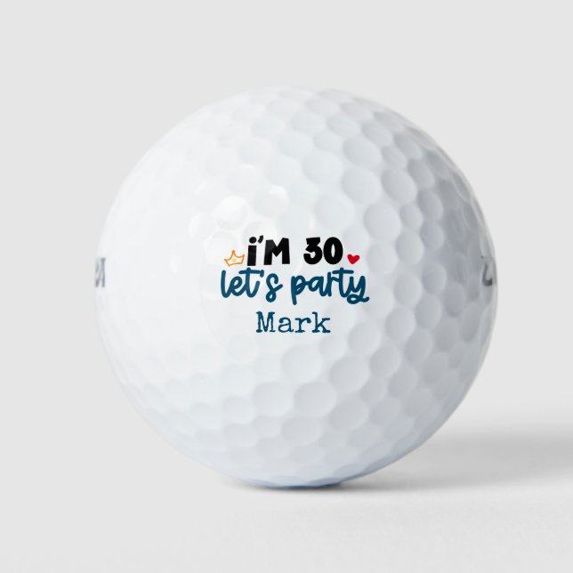 Pelotas De Golf Golf Feliz 30 cumpleaños para los golfistas (Anverso)