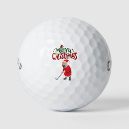 Pelotas De Golf Golf Feliz Navidad con Santa Claus al golfista