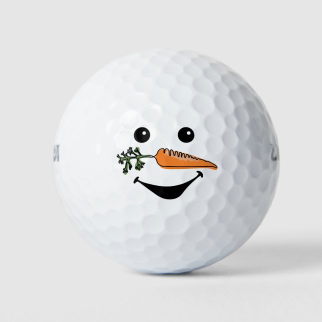 Pelotas De Golf Golf Feliz Navidad con Snowman Funny (Anverso)