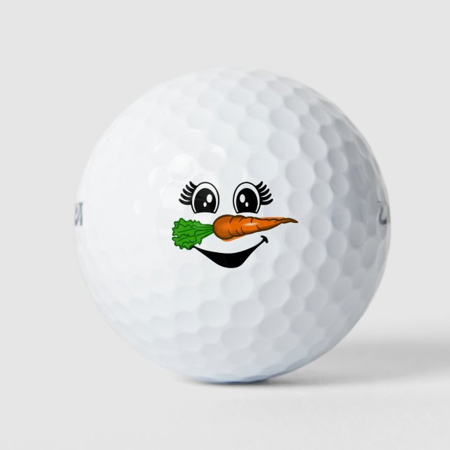 Pelotas De Golf Golf Feliz Navidad con Snowman Funny (Anverso)