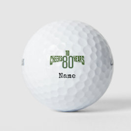 Pelotas De Golf Golf Happy 80th Birthday golfer Name Number