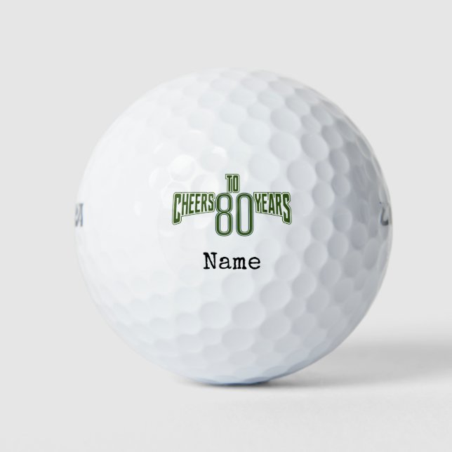 Pelotas De Golf Golf Happy 80th Birthday golfer Name Number (Anverso)