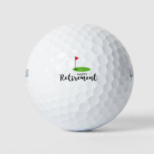 Pelotas De Golf Golf Happy Retirement con bandera de golf