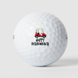 Pelotas De Golf Golf Happy Retirement con carrito de golf