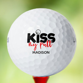 Pelotas De Golf Golf Kiss My Putt Funny Modern Nombre Personalizad