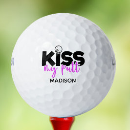 Pelotas De Golf Golf Kiss My Putt Funny Modern Nombre Personalizad