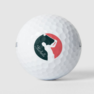 Pelotas De Golf Golf moderno tipografía iniciales monograma elegan