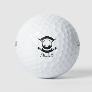Pelotas De Golf Golf moderno tipografía iniciales monograma elegan
