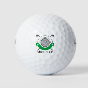 Pelotas De Golf Golf moderno tipografía iniciales monograma elegan