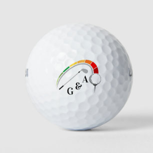 Pelotas De Golf Golf moderno tipografía iniciales monograma elegan