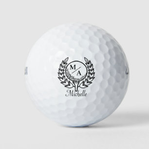 Pelotas De Golf Golf moderno tipografía iniciales monograma elegan
