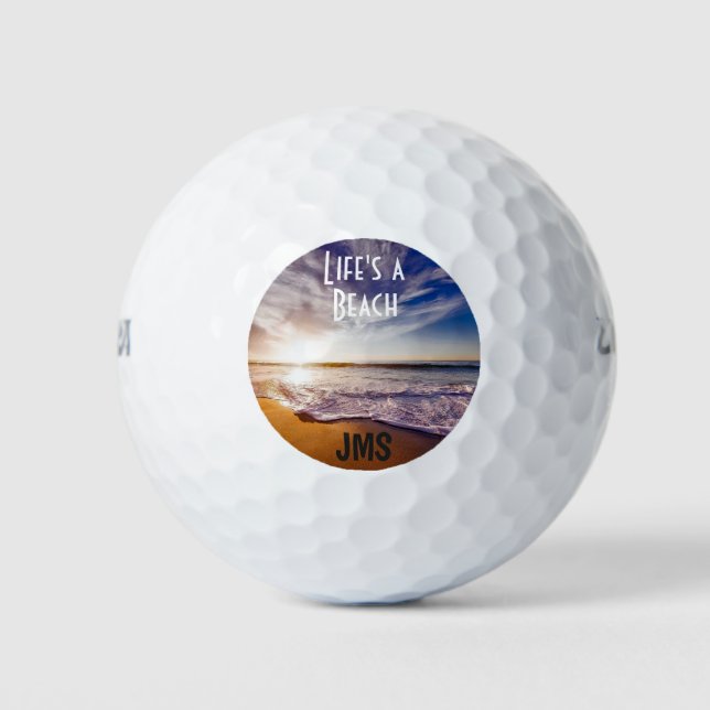 Pelotas De Golf Golf Monograma La playa (Anverso)