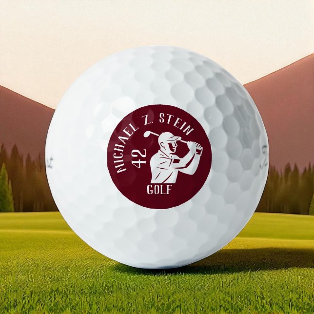 Pelotas De Golf Golf Player Icon, Name and Age deep red (Subido por el creador)