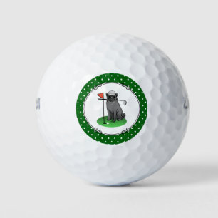 Pelotas De Golf Golf Pug Jugando Golf (negro) Cute Dog Funny