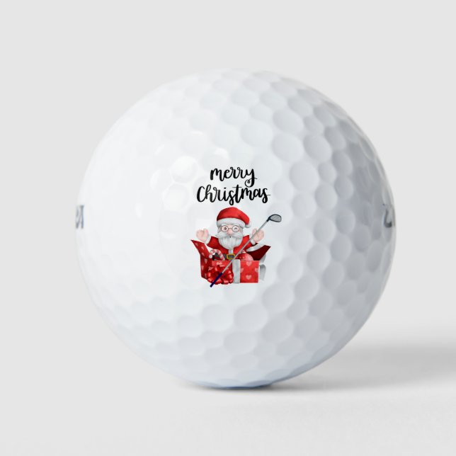 Pelotas De Golf Golf Santa Claus golf Feliz Navidad (Anverso)
