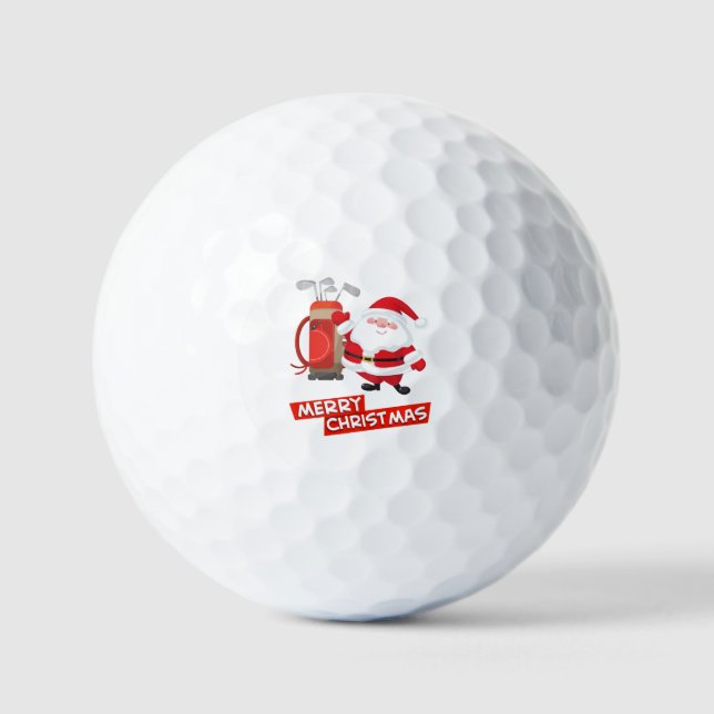Pelotas De Golf Golf Santa Claus golfer Feliz Navidad (Anverso)