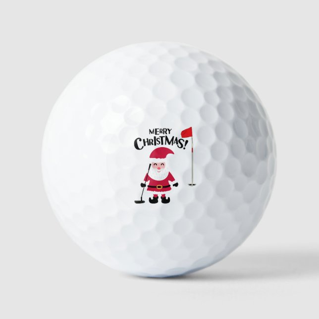 Pelotas De Golf Golf Santa Claus golfer Feliz Navidad (Anverso)