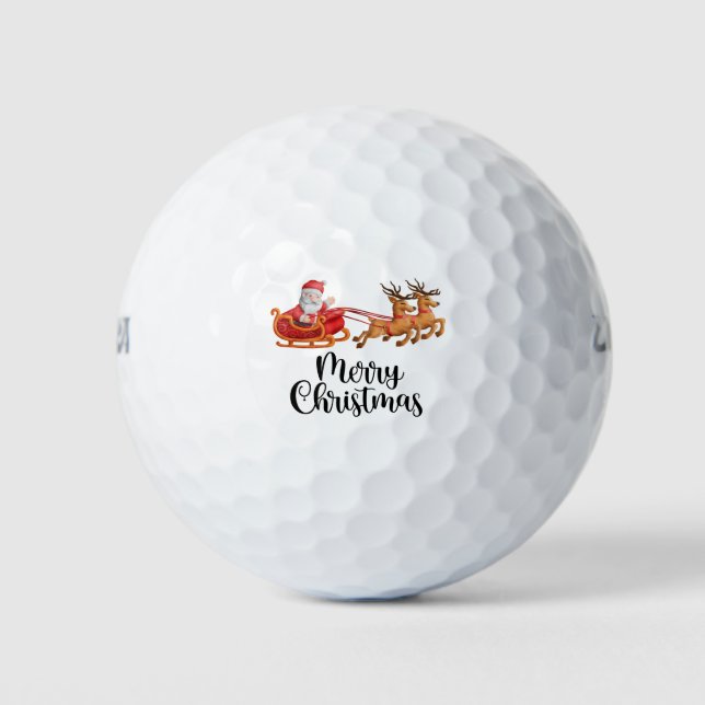 Pelotas De Golf Golf Santa Claus Regalo navideño para golfista (Anverso)