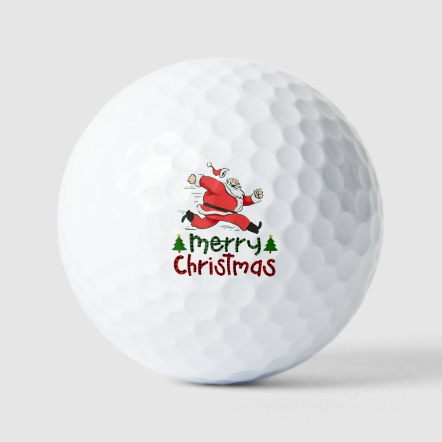 Pelotas De Golf Golf Te deseamos una feliz Navidad Santa Claus (Anverso)