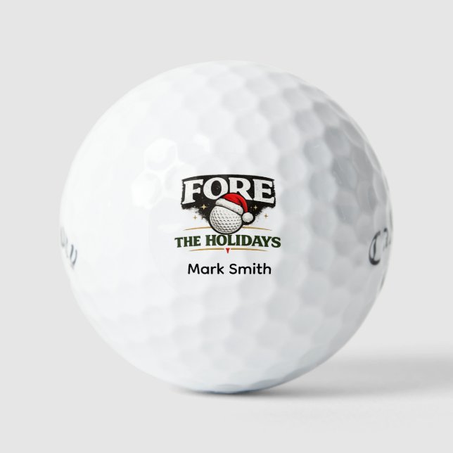 Pelotas De Golf Golf tema de Navidad (Anverso)