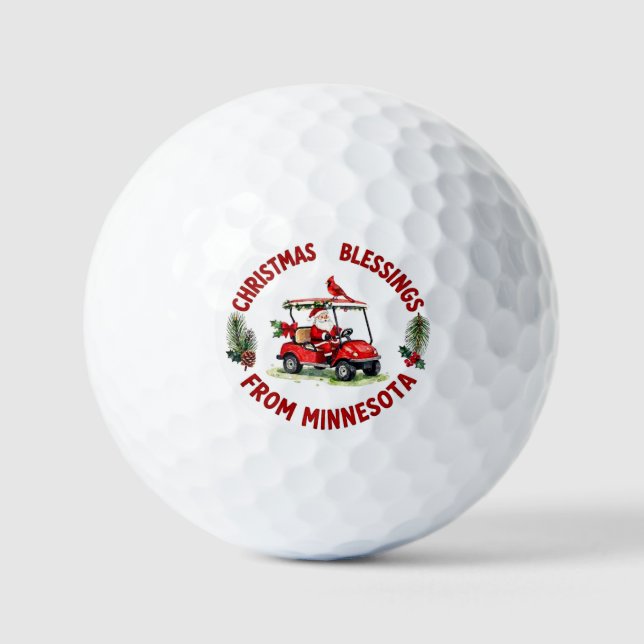 Pelotas De Golf Golf Temático de Navidad para Minnesota (Anverso)