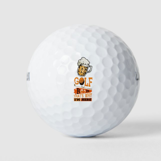 Pelotas De Golf Golf y cerveza (Anverso)