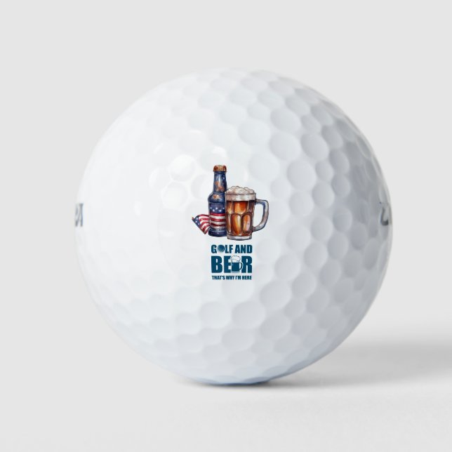 Pelotas De Golf Golf y cerveza (Anverso)
