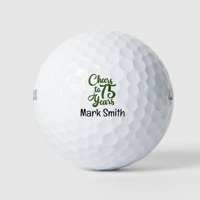 Pelotas De Golf Golfer 75º cumpleaños (Anverso)