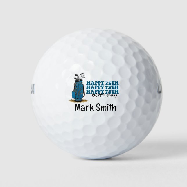 Pelotas De Golf Golfer 75th Birthday  (Anverso)