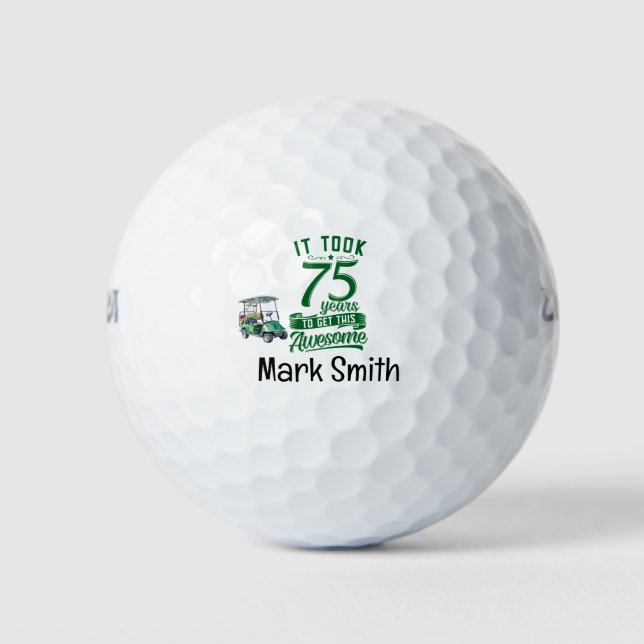 Pelotas De Golf Golfer 75th Birthday  (Anverso)