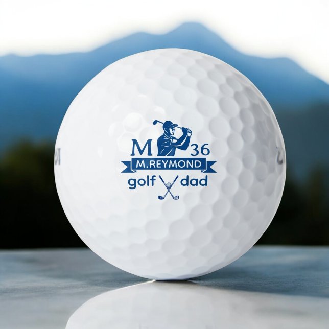 Pelotas De Golf Golfer Blue Inicial con nombre y edad (Subido por el creador)
