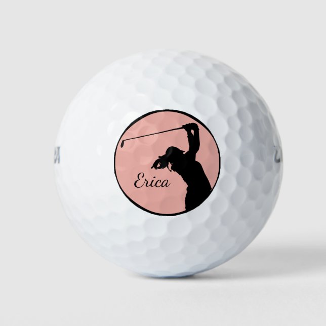Pelotas De Golf Golfer Chica Golfing (Anverso)