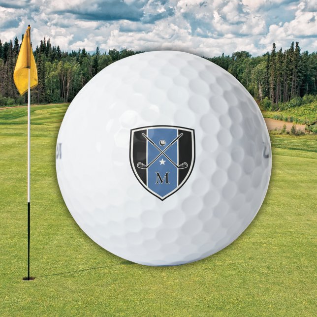 Pelotas De Golf Golfer Crest Crossed Clubs Initial Black Blue (Subido por el creador)