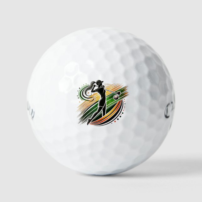 Pelotas De Golf Golfer femenina elegante (Anverso)