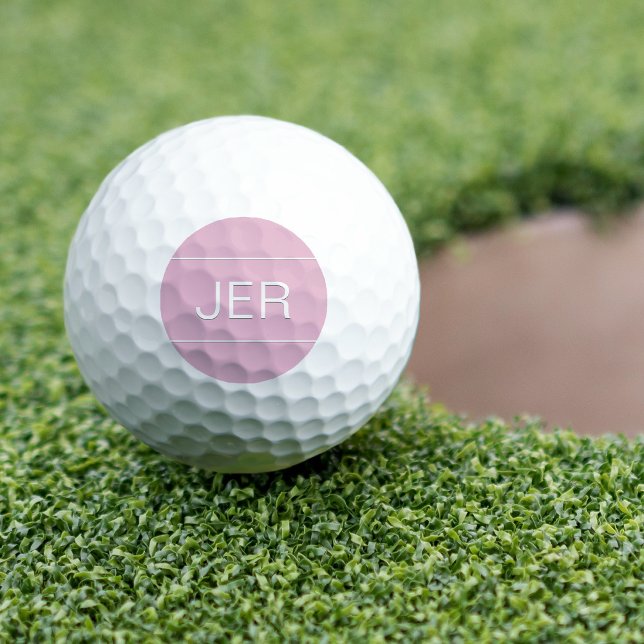 Pelotas De Golf Golfer Moderno Monograma Simple Para Ella Rosa Chi (Modern Golfer Simple Monogrammed Initials For Her Chic Pink Golf Balls - Custom Gift For Golfers)