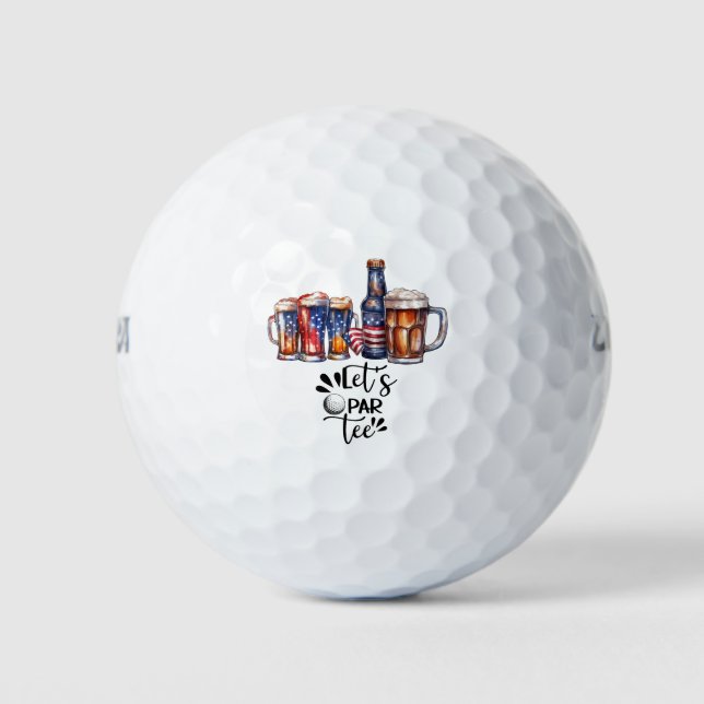Pelotas De Golf Golfer Par Tee con cerveza (Anverso)