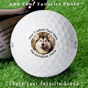 Pelotas De Golf Golfer Personalizado Foto Personalizado simple tex