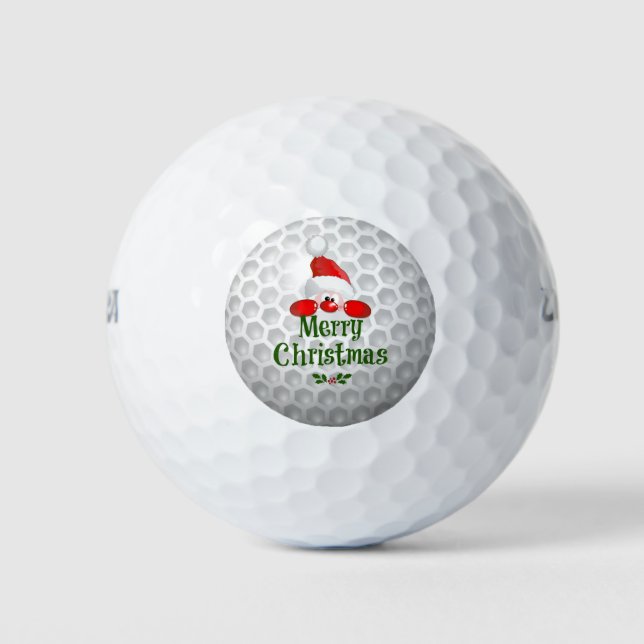 Pelotas De Golf Golfer Santa, saludos de 'Feliz Navidad' (Anverso)