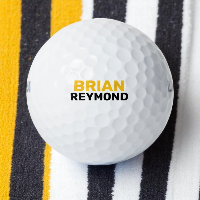 Pelotas De Golf Golfer Simple Yellow Bold Name (Subido por el creador)