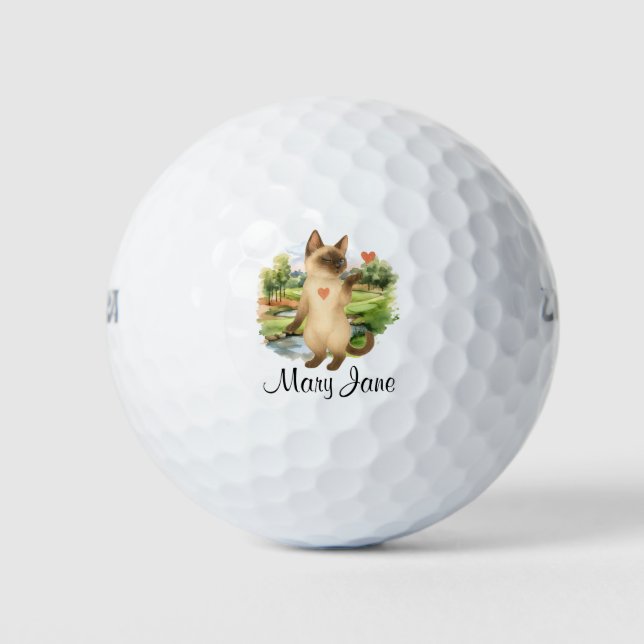 Pelotas De Golf Golfer themed for Bachelorette Bride Cat Lovers (Anverso)