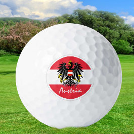 Pelotas De Golf Golfing Austria & Bandera Austriaca / Balneario de