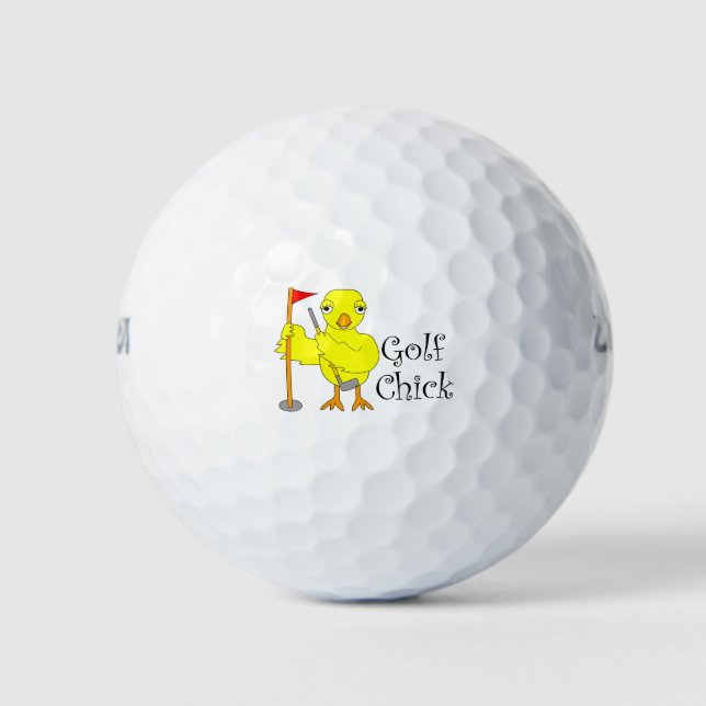 Pelotas De Golf Golfing Chick Text (Anverso)