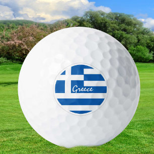 Pelotas De Golf Golfing Greece & Greek Flag / Golf Ball