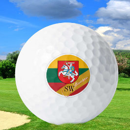 Pelotas De Golf Golfing Lituania & Monograma, bandera lituana