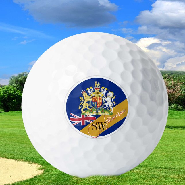 Pelotas De Golf Golfing Reino Unido y Monograma, Bandera Británica (Subido por el creador)