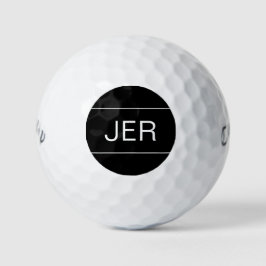 Pelotas De Golf Golfista Personalizado Iniciales Deportes Negro