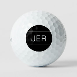 Pelotas De Golf Golfista Personalizado Iniciales Deportes Negro