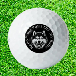 Pelotas De Golf Golfistas Lobo Perro Loco