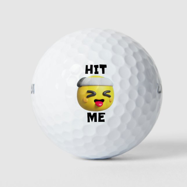 Pelotas De Golf Golpéame - emoji burlona graciosa, molesta y hones (Anverso)