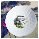 Pelotas De Golf Gorila de nombre de Novedad graciosa personalizada<br><div class="desc">Recordatorio gracioso personalizado de la vieja historia del gorila — solo imagínenla — el gorila toma asombrosos en el corredor pero luego hará lo que mejor sabe — y golpea de la misma manera sobre el verde. Si tienes alguna petición especial, sólo tienes que enviar un chat o un correo...</div>